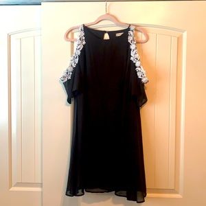 Black, cold shoulder dress